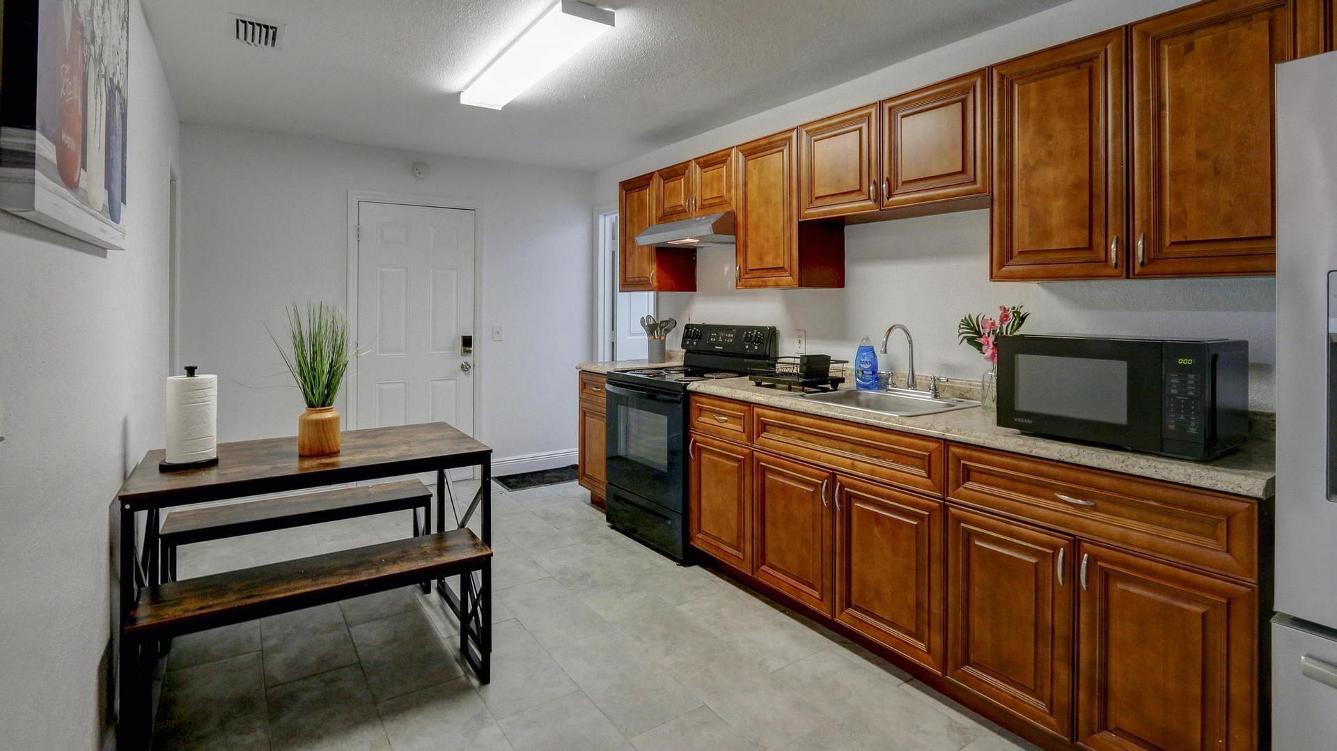 Common spaces including the kitchen