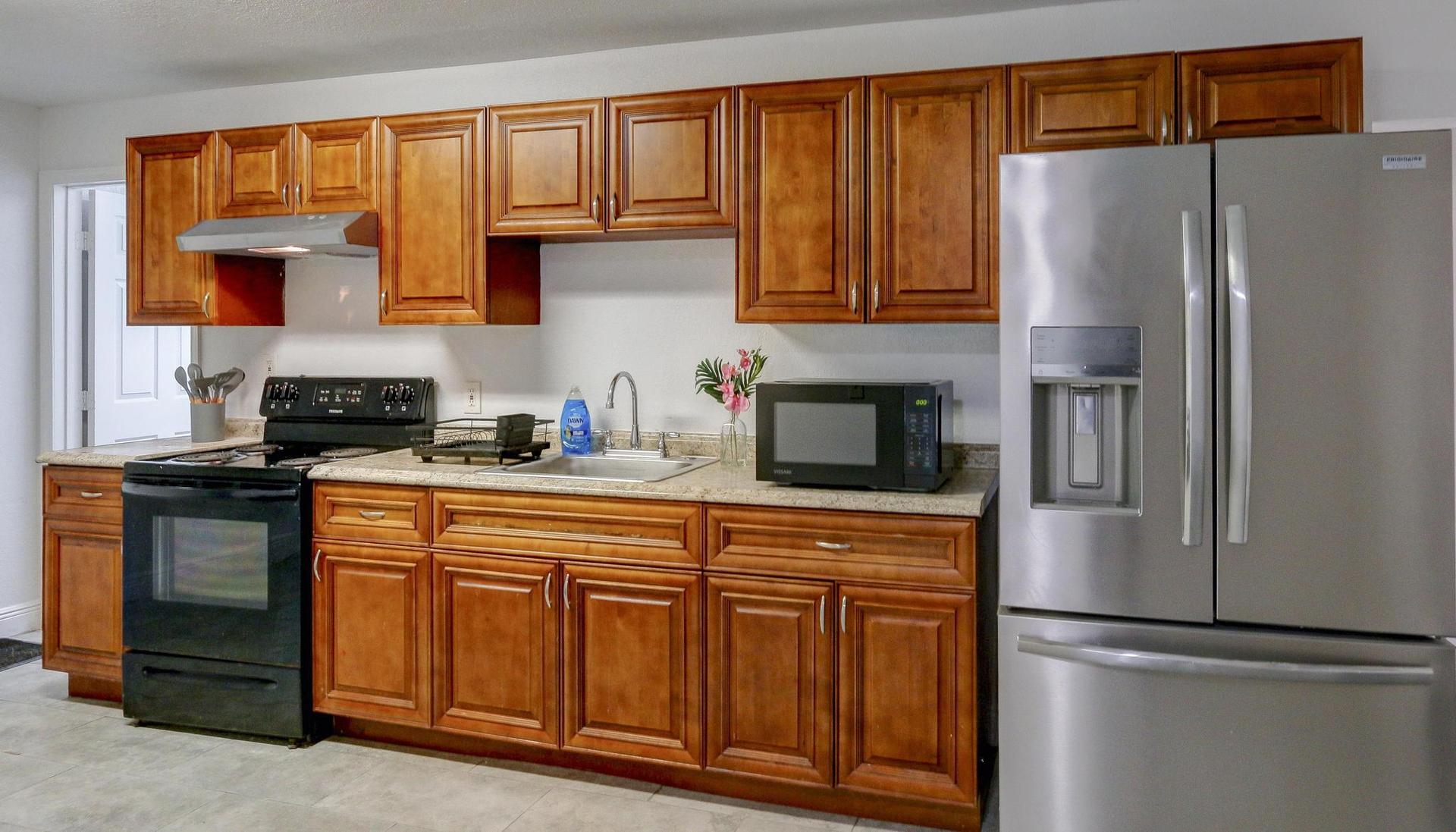 Common spaces including the kitchen