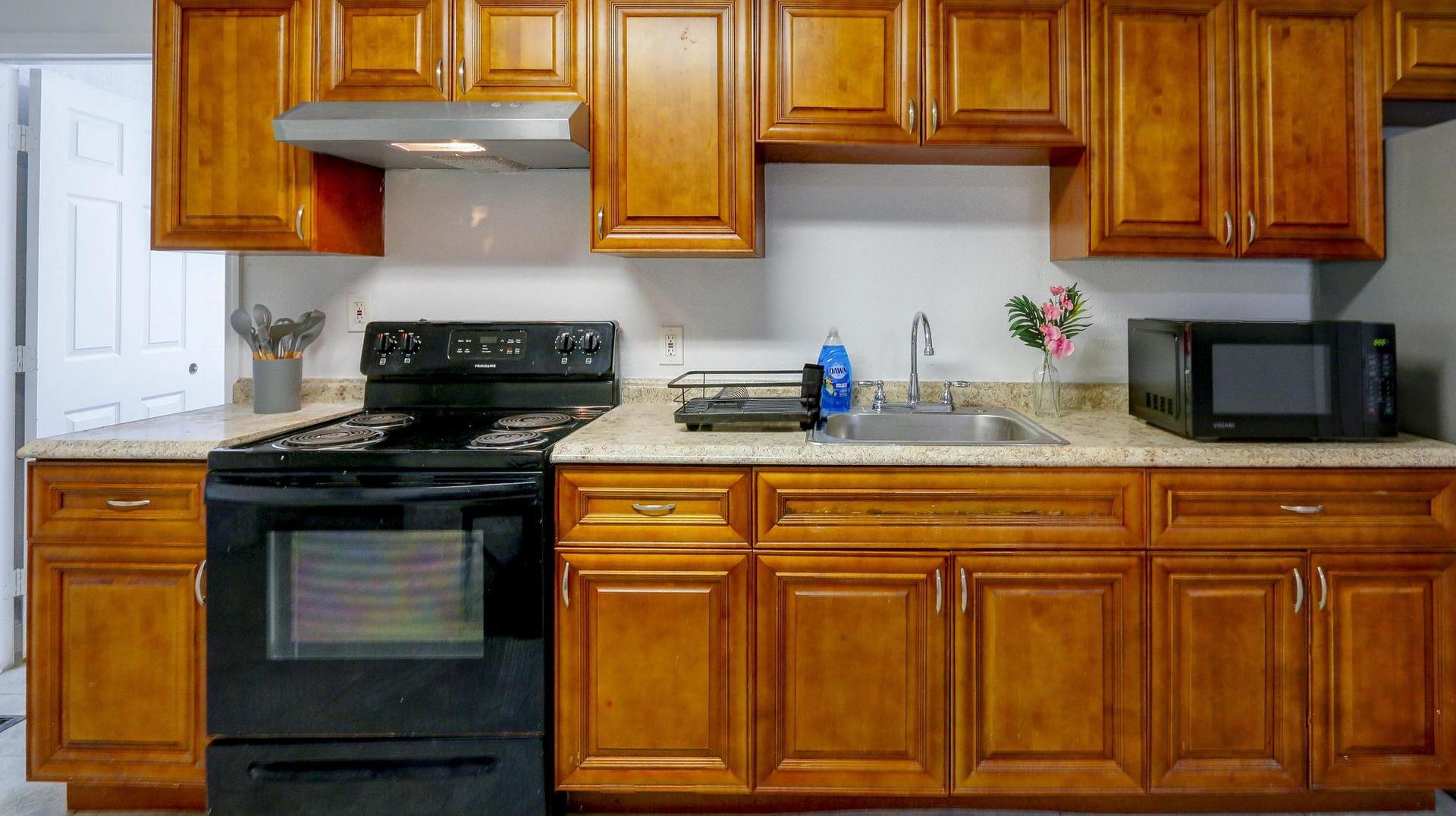 Common spaces including the kitchen