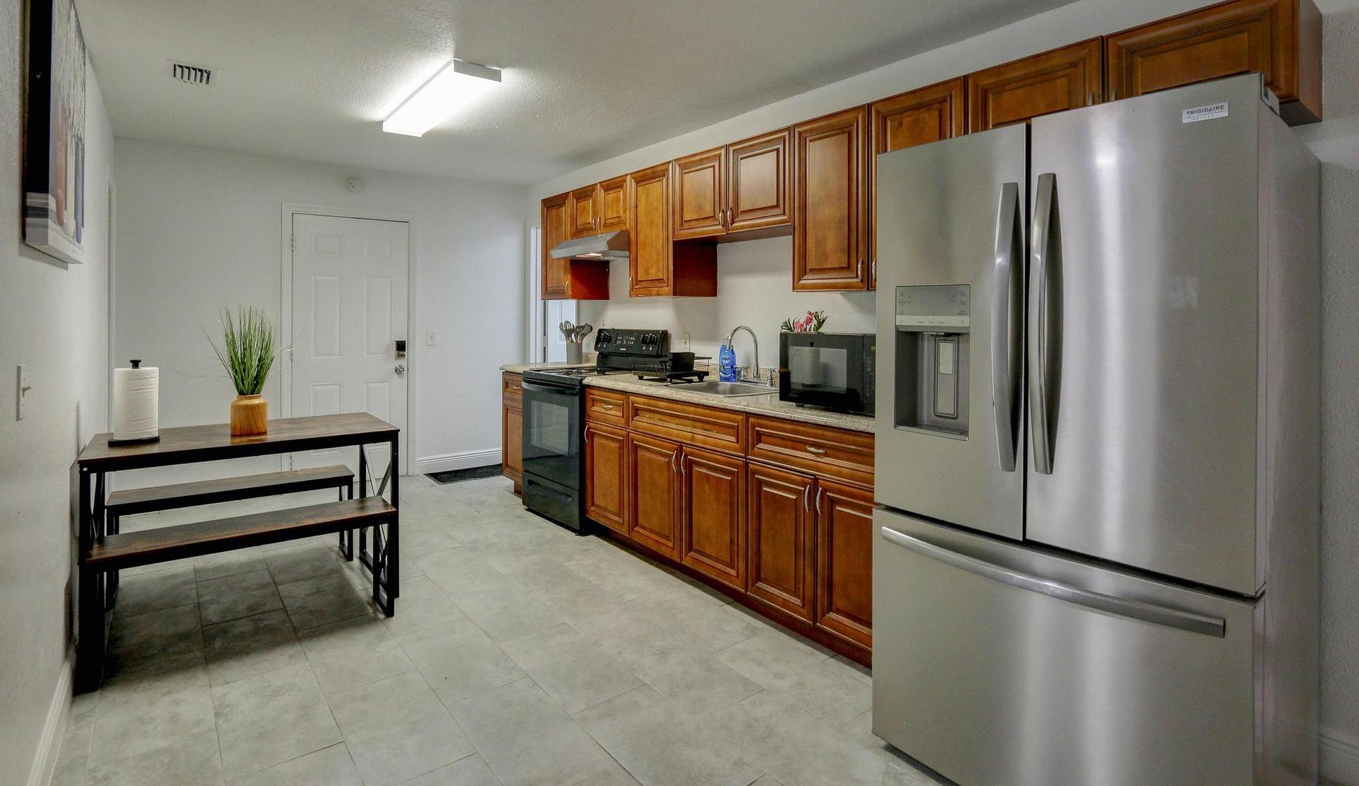 Common spaces including the kitchen