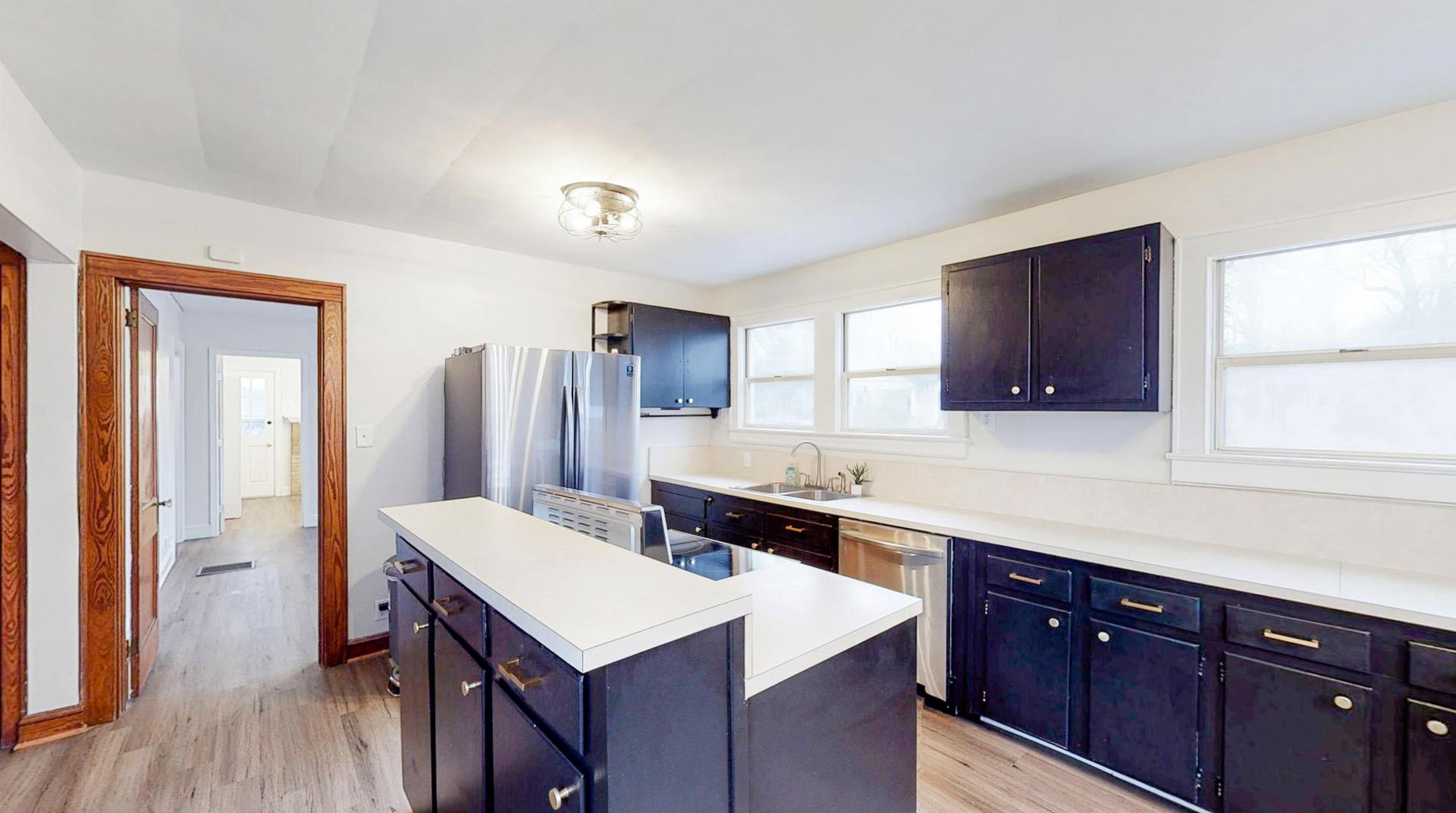 Common spaces including the kitchen