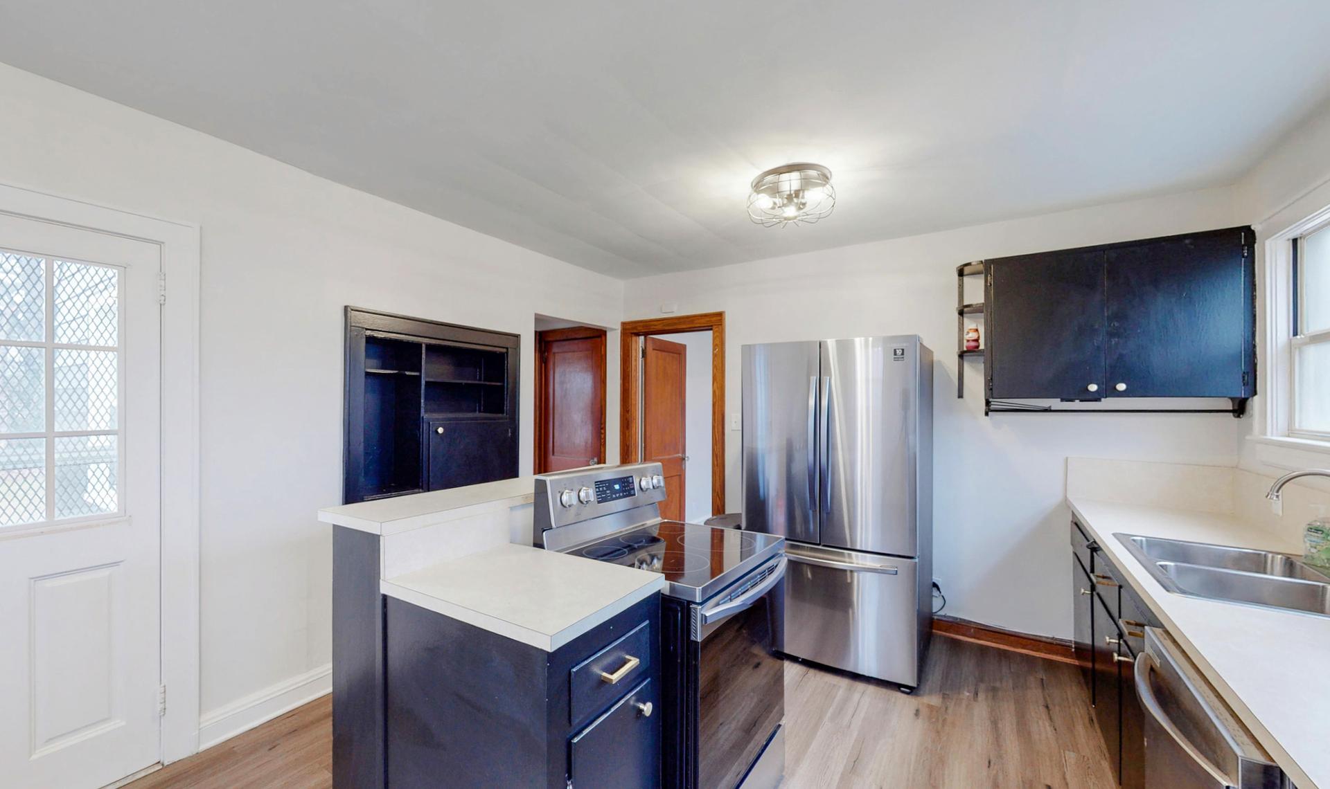 Common spaces including the kitchen