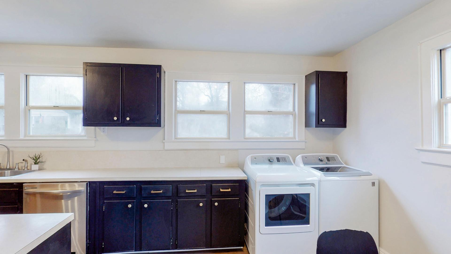 Common spaces including the kitchen