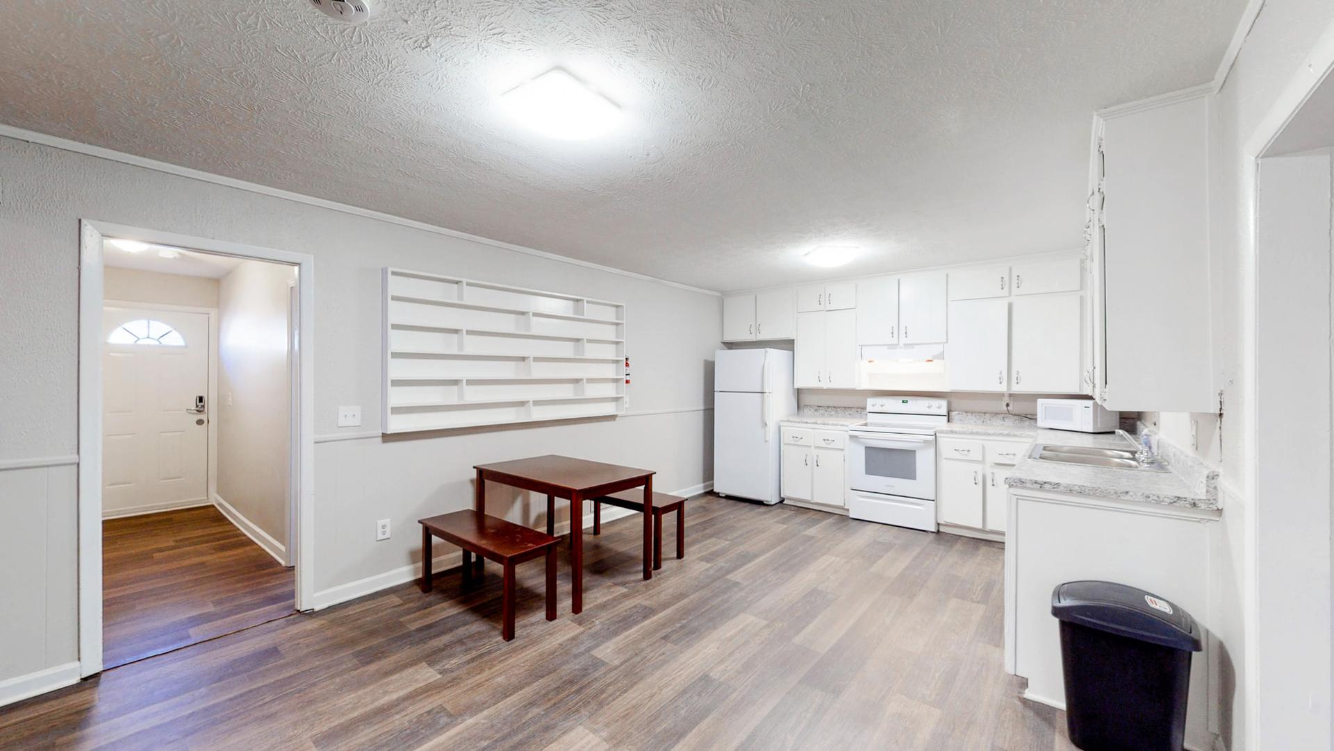Common spaces including the kitchen