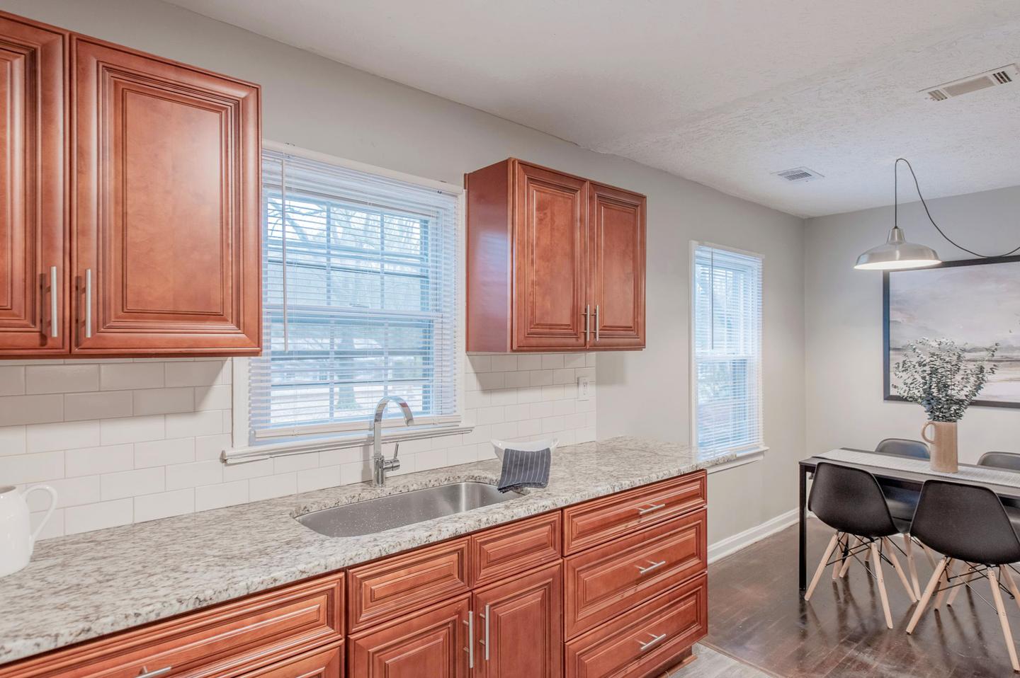 Common spaces including the kitchen