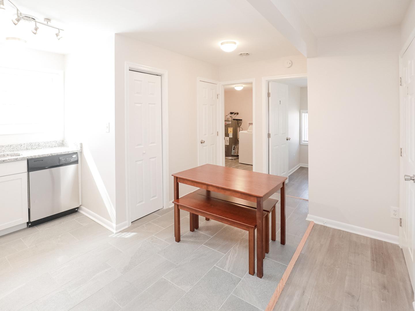 Common spaces including the kitchen
