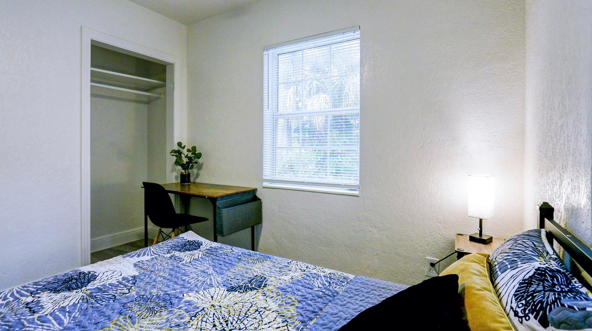 bedroom, detected:bed, window blind