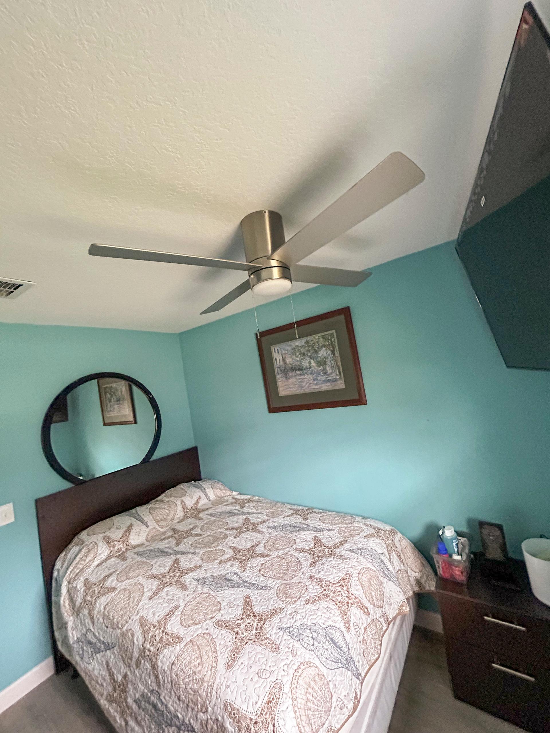 bedroom, detected:bed, ceiling fan