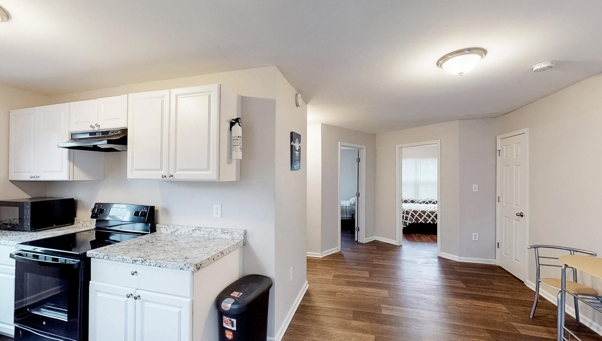 Common spaces including the kitchen