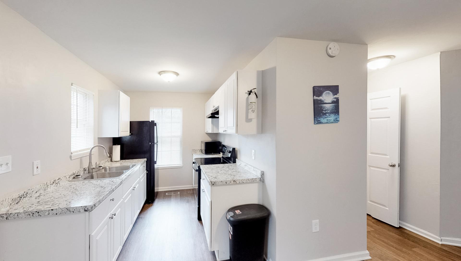 Common spaces including the kitchen