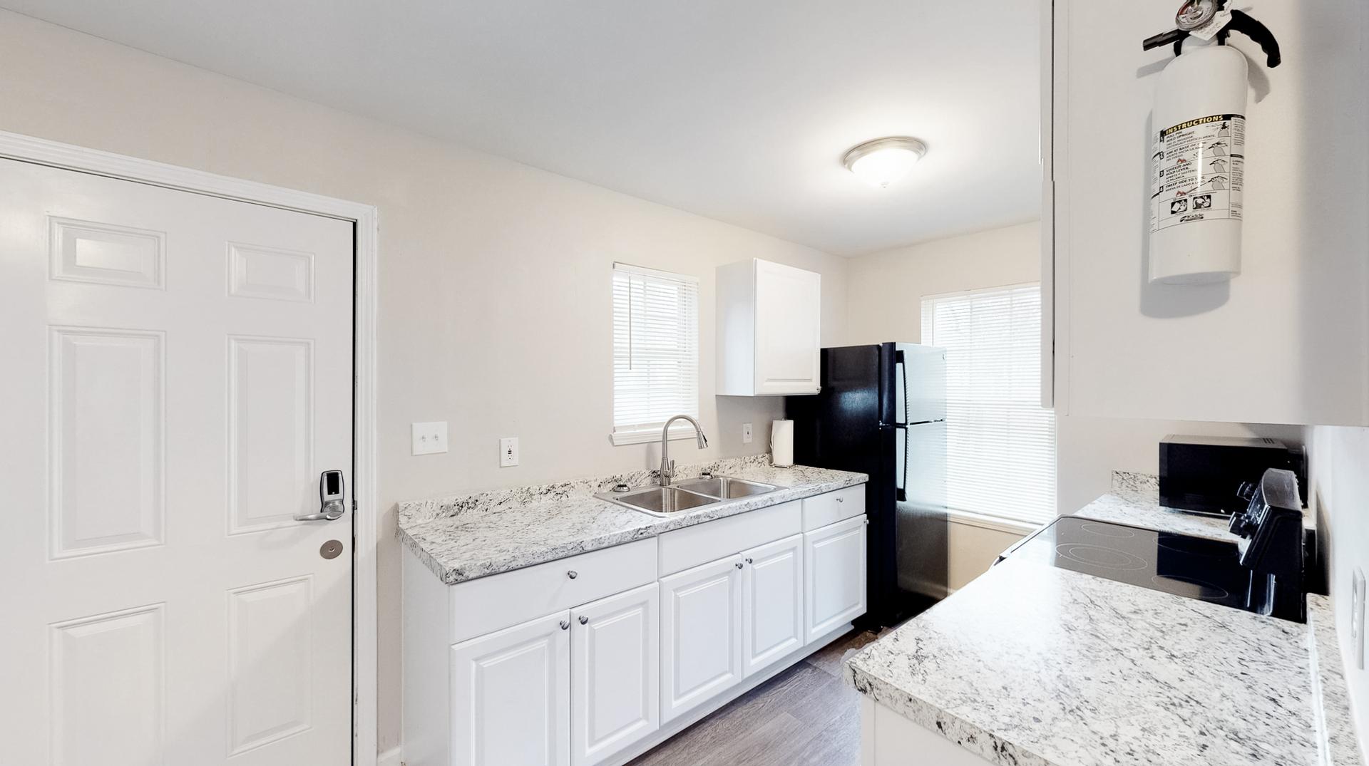 Common spaces including the kitchen