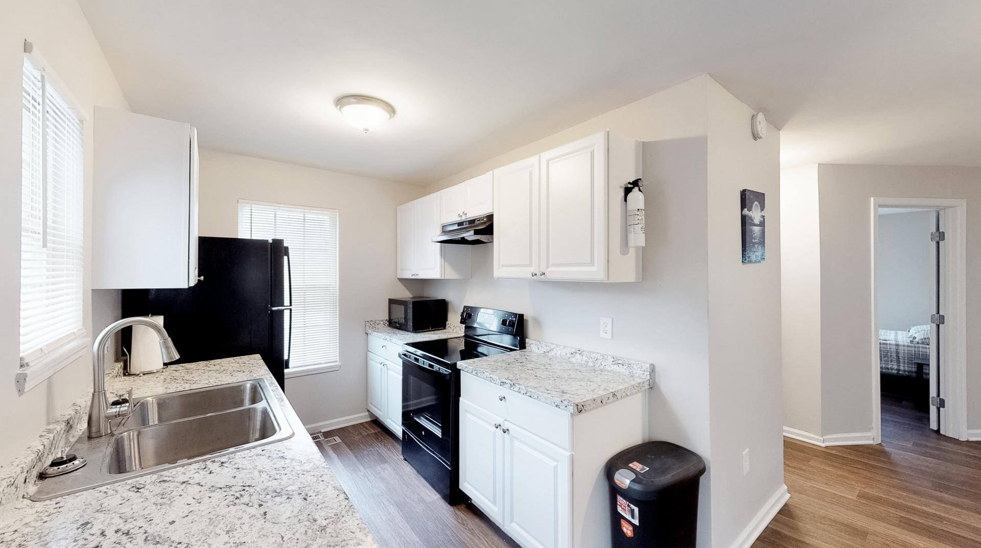 Common spaces including the kitchen