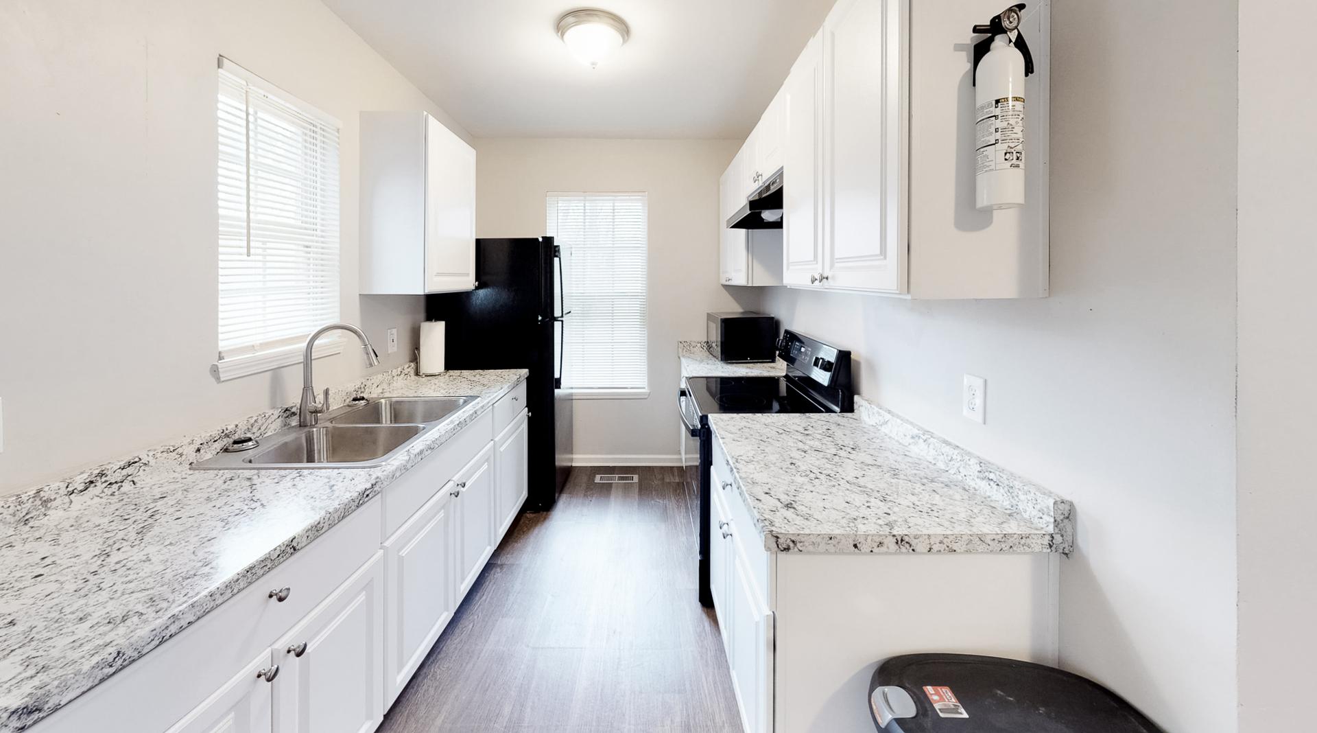 Common spaces including the kitchen