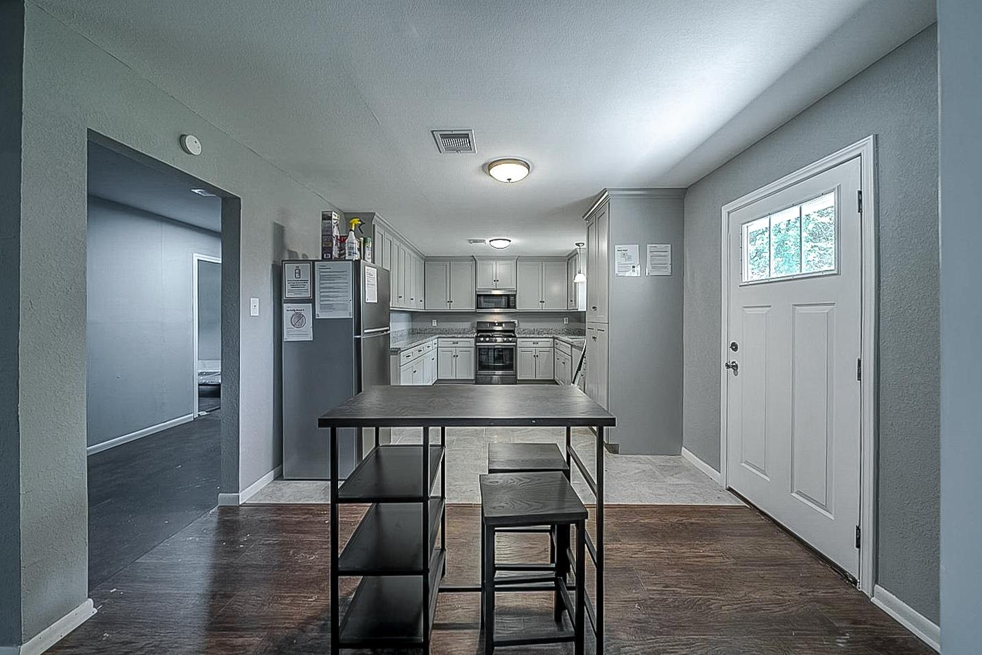 Common spaces including the kitchen