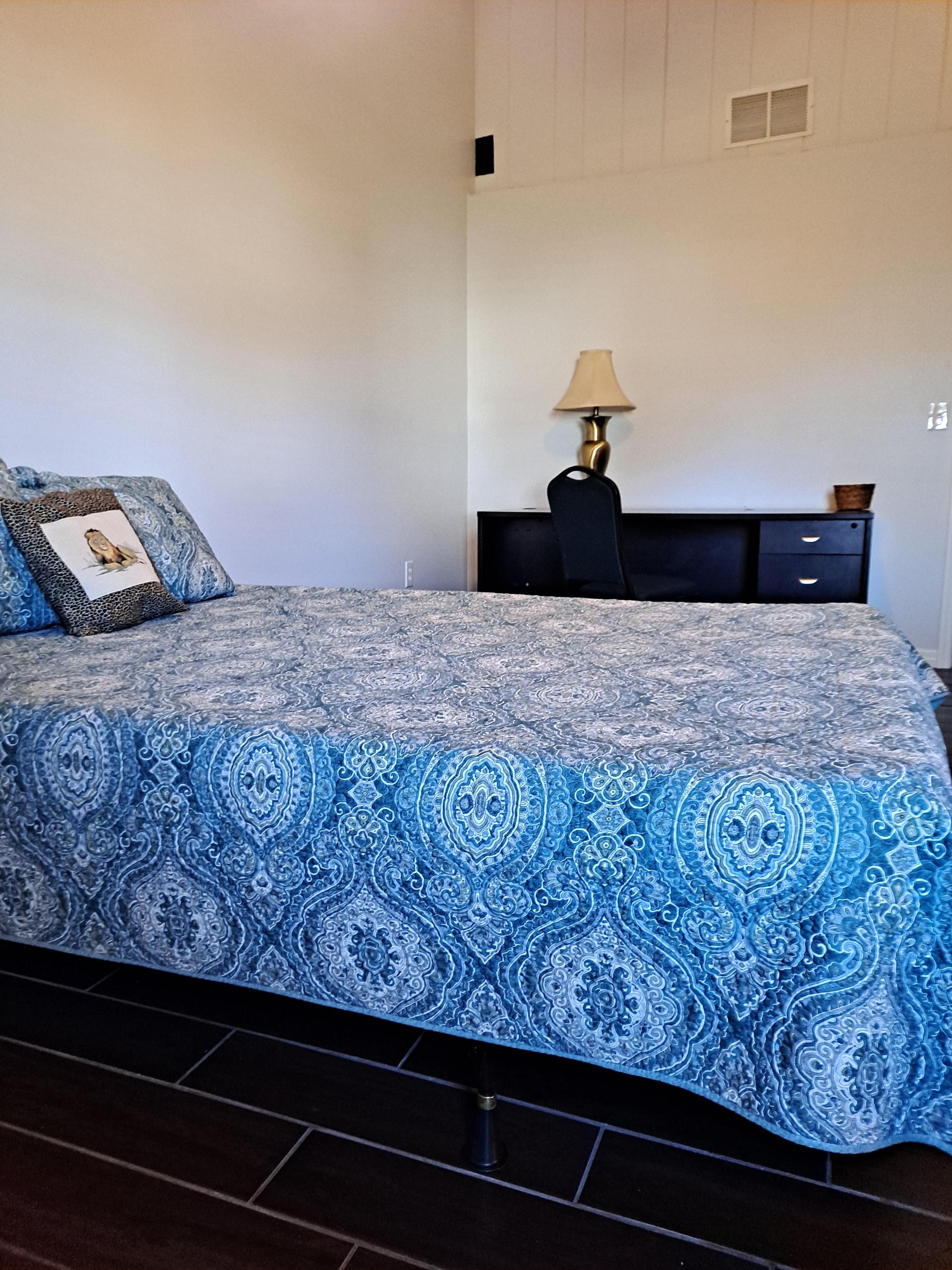 Queen Bed and Desk