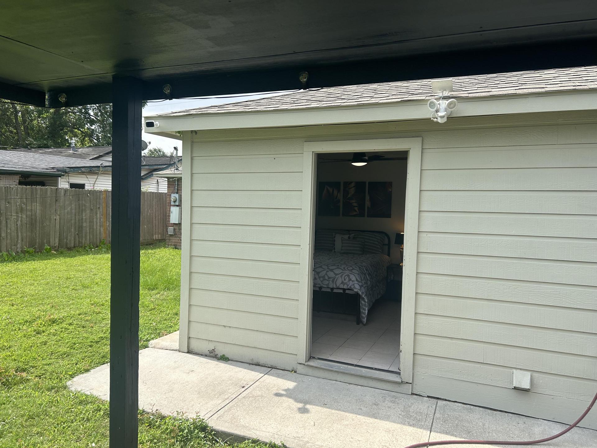 Private exit on the back of the home