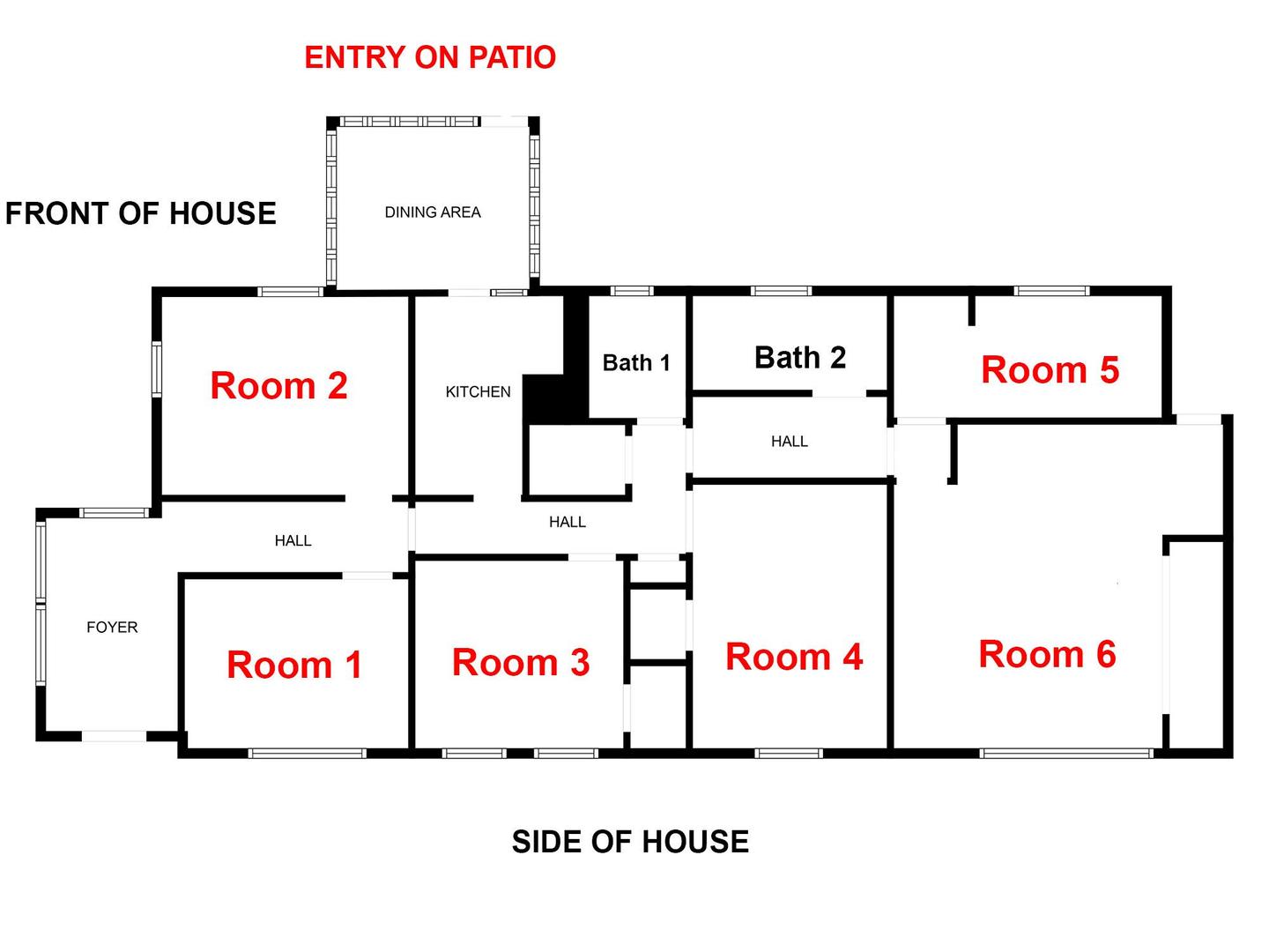 Common spaces including the kitchen