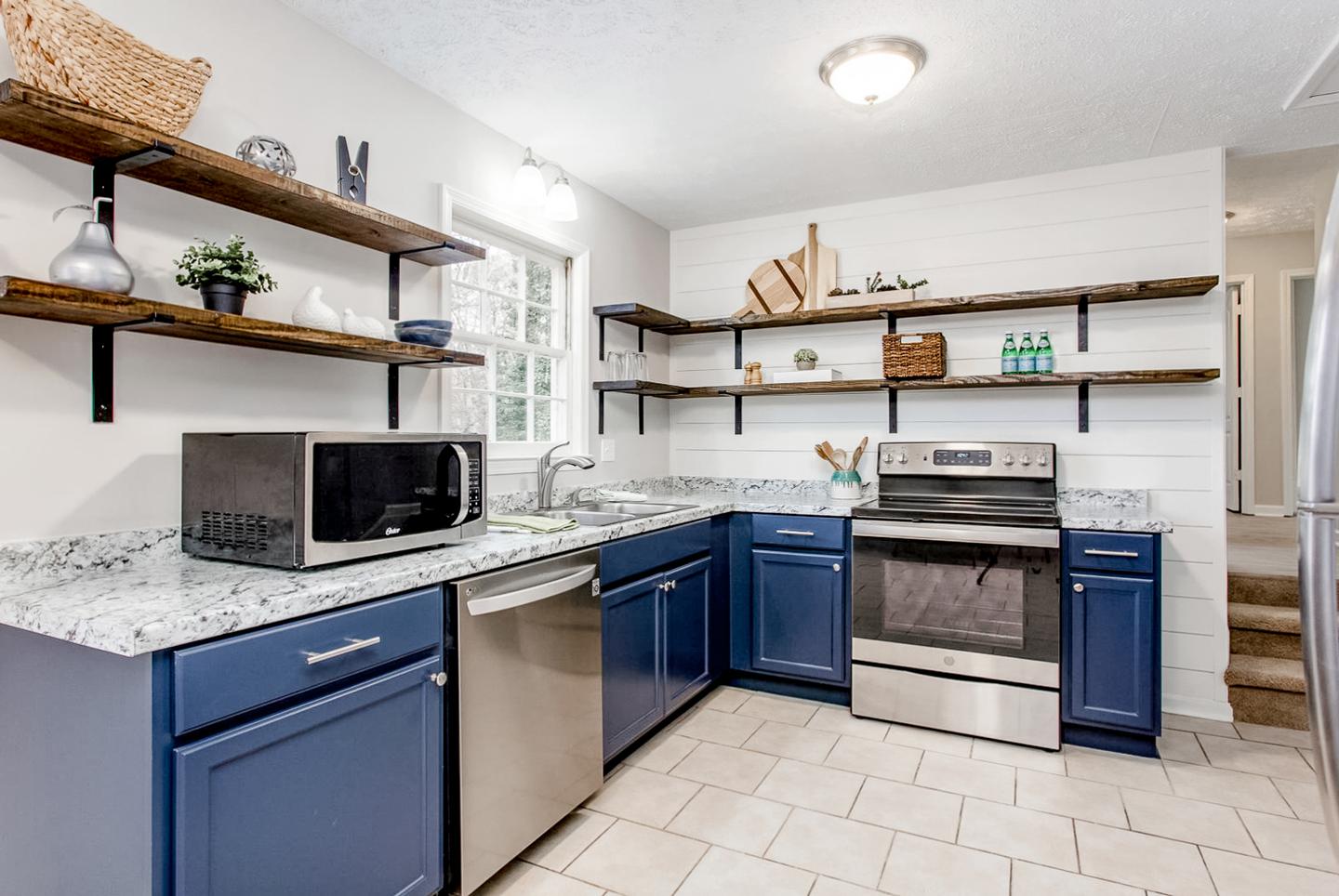 Common spaces including the kitchen
