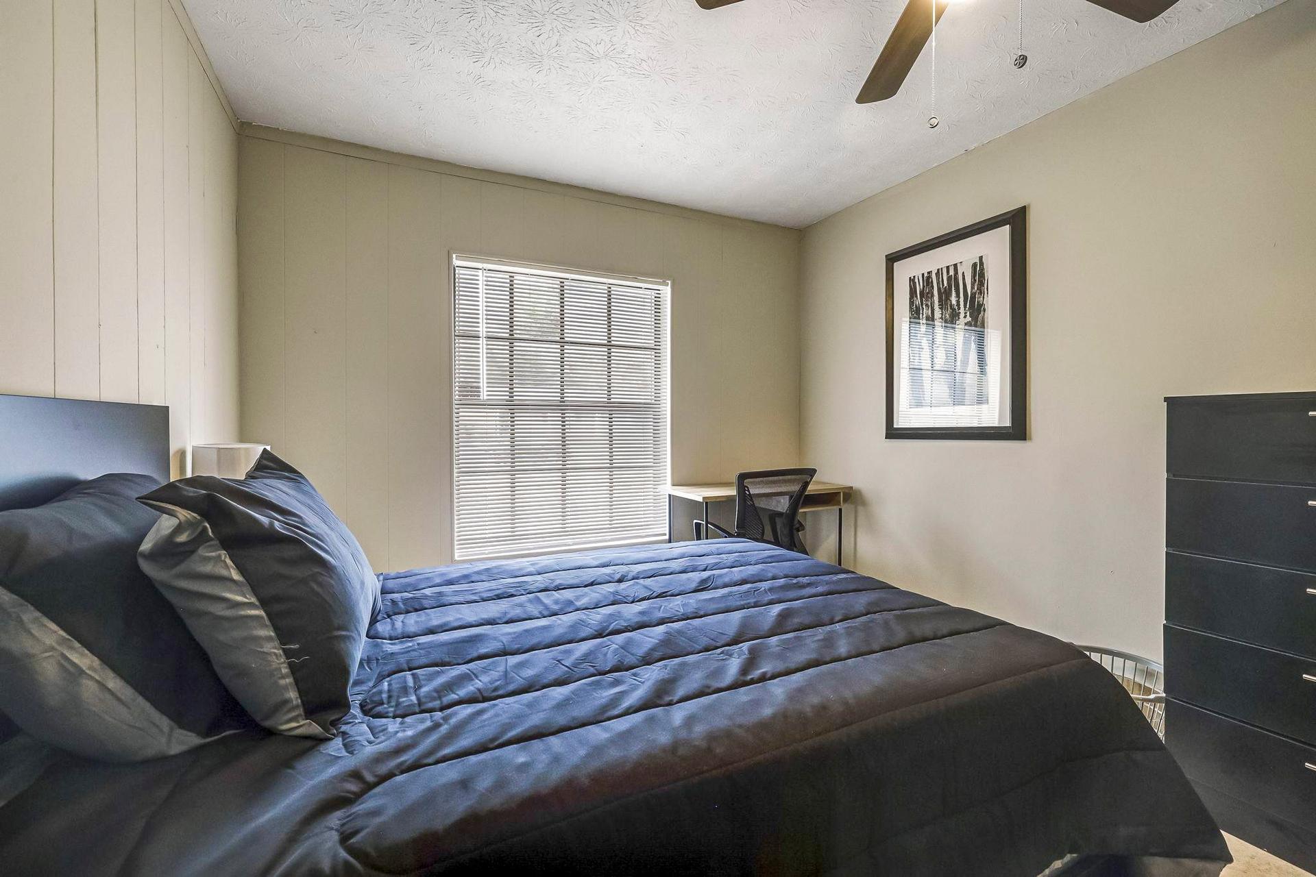 bedroom, detected:bed, ceiling fan