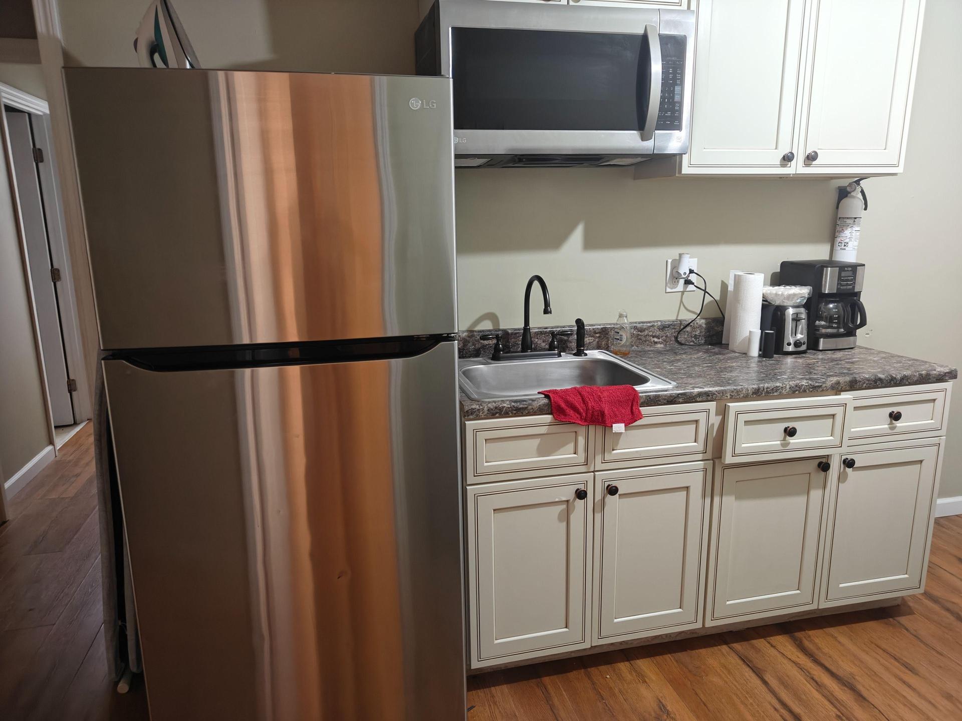 Shared kitchen outside door.