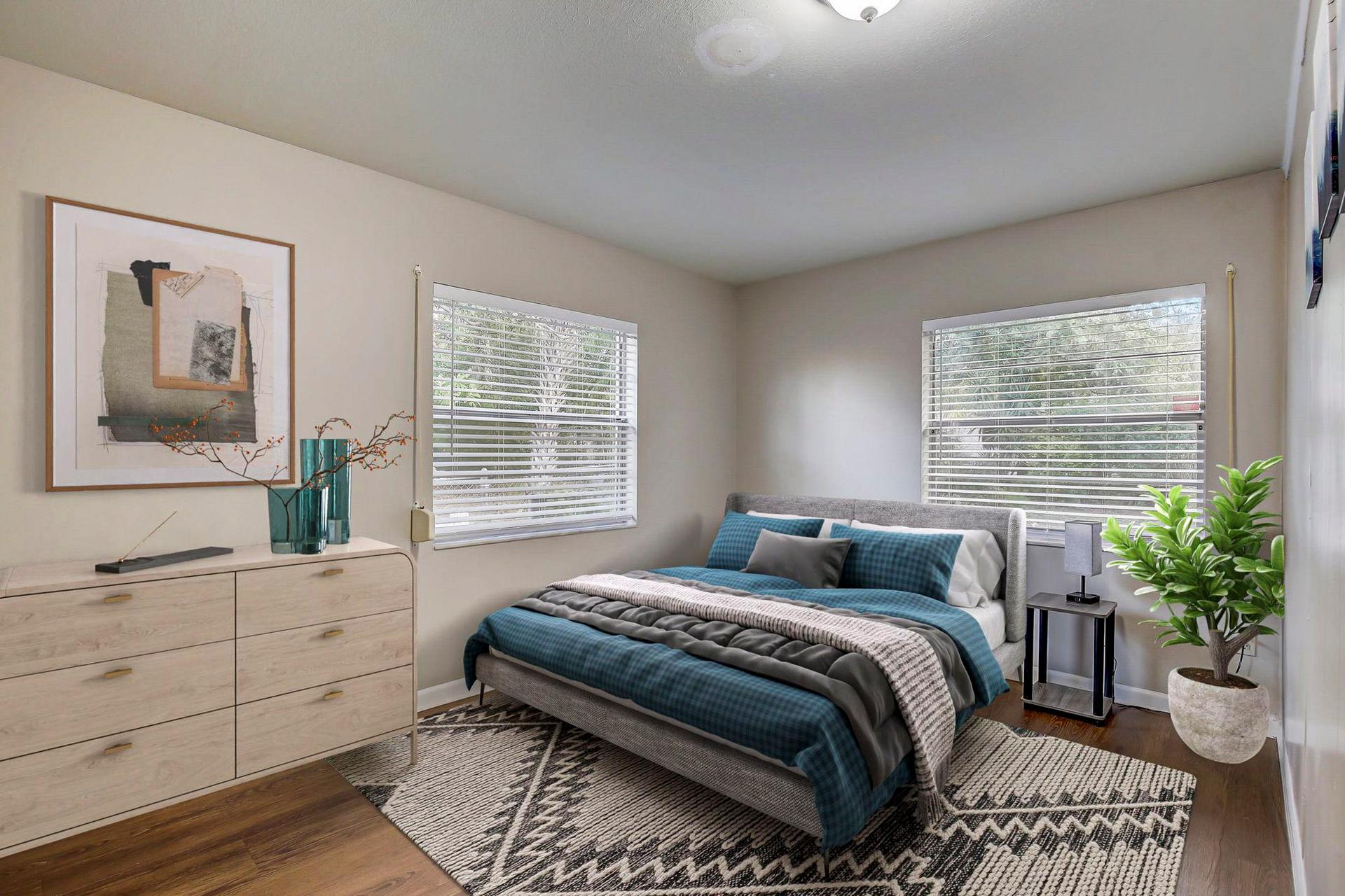 bedroom, detected:bed, window blind