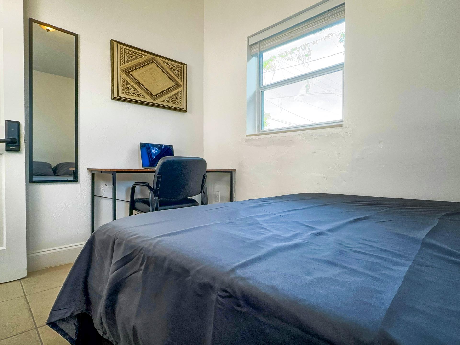 bedroom, detected:bed, window blind