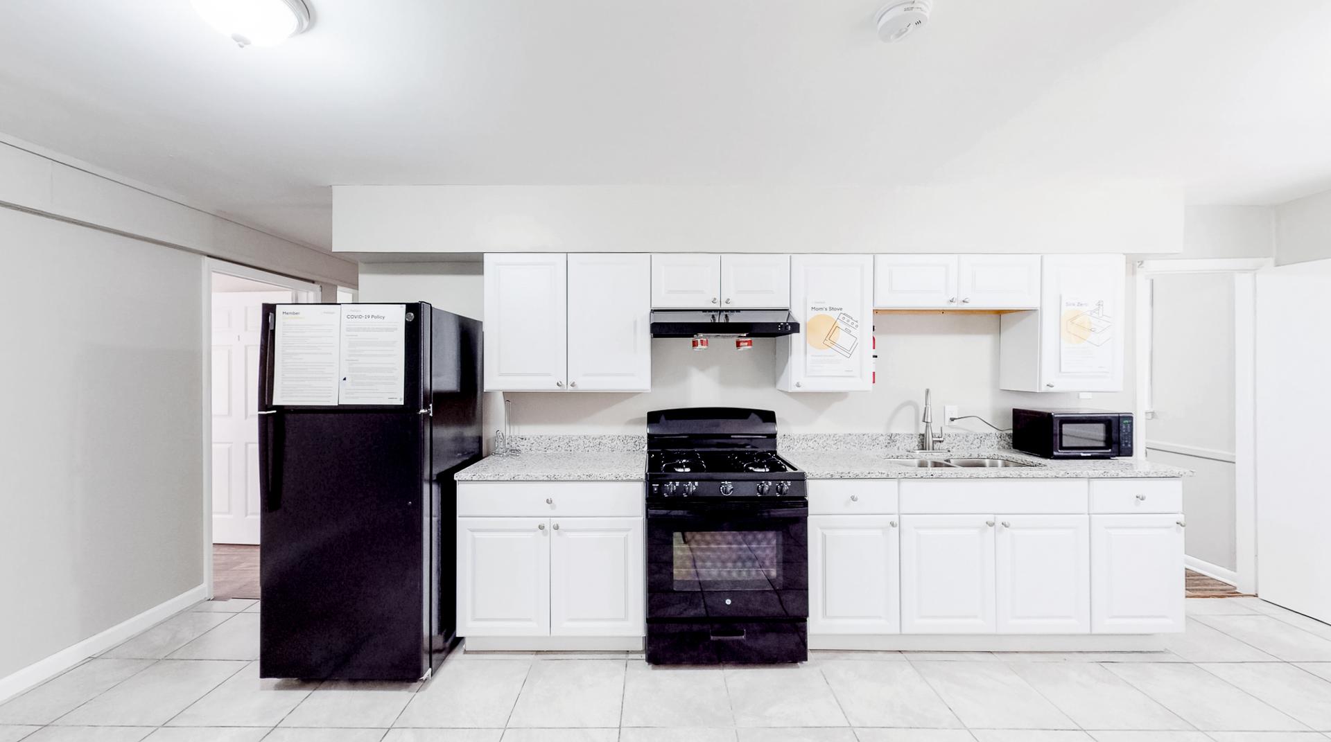 Common spaces including the kitchen