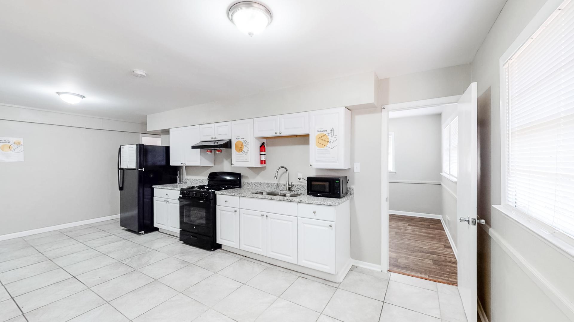 Common spaces including the kitchen