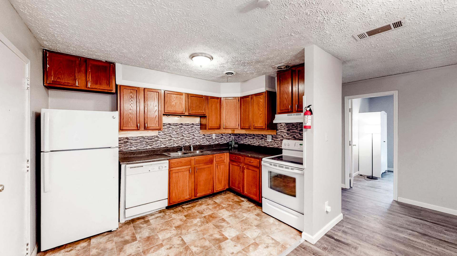 Common spaces including the kitchen
