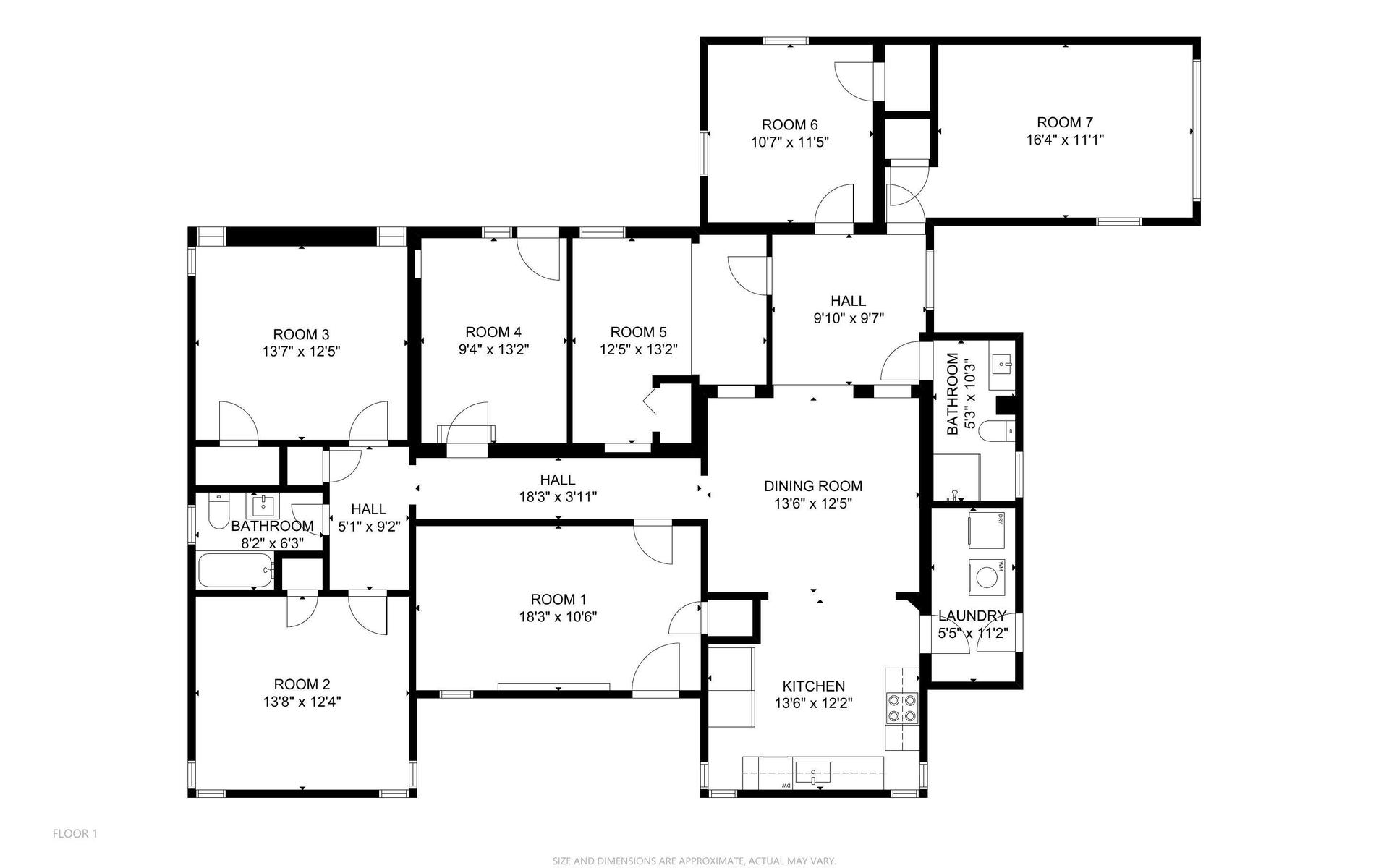 Common spaces including the kitchen