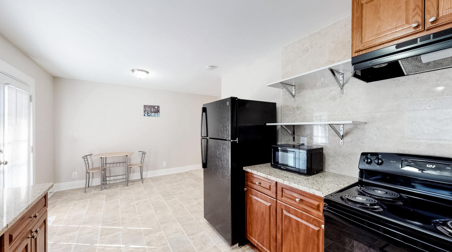 Common spaces including the kitchen