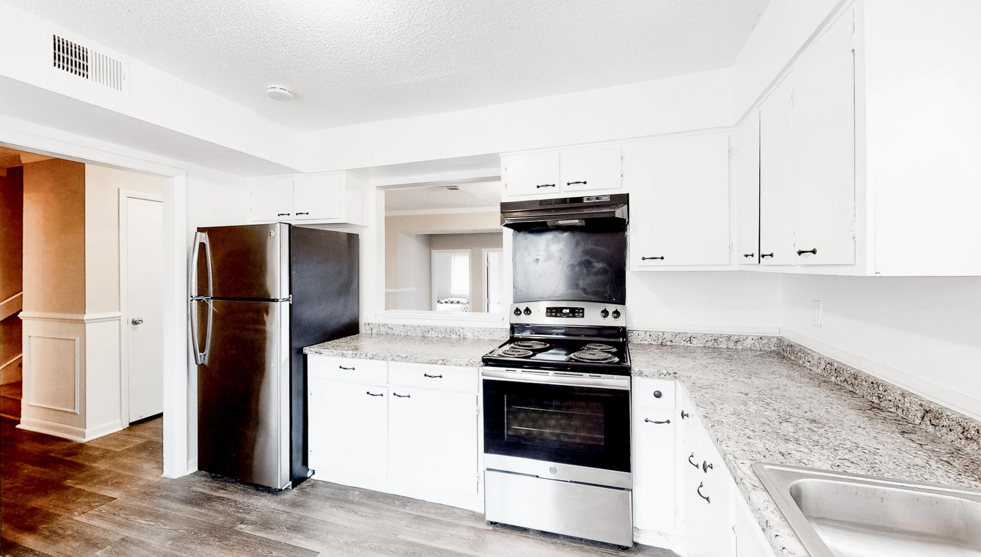 Common spaces including the kitchen