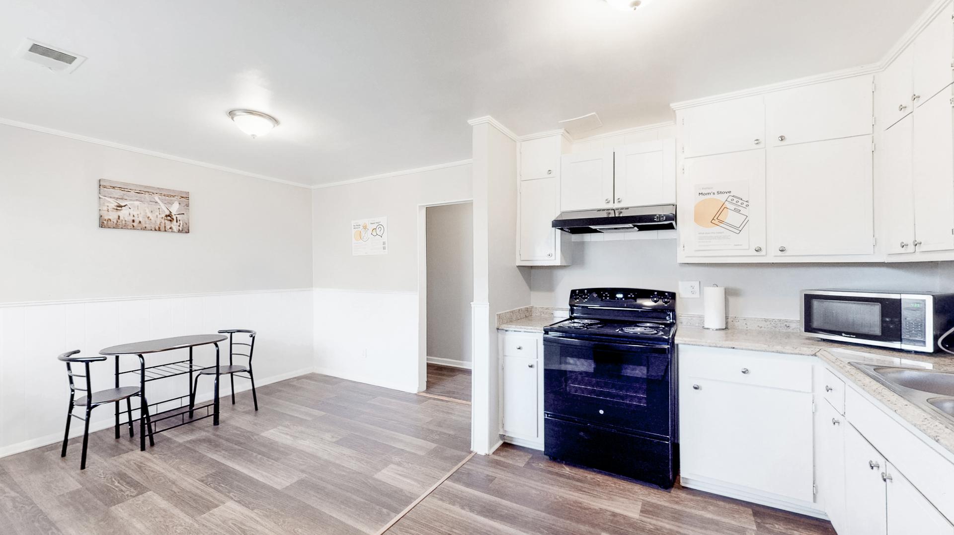 Common spaces including the kitchen