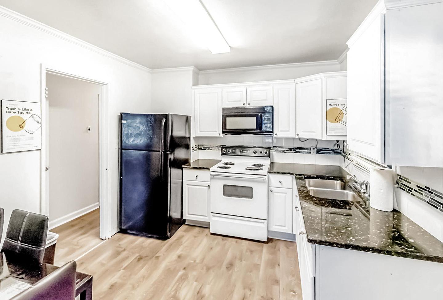 Common spaces including the kitchen