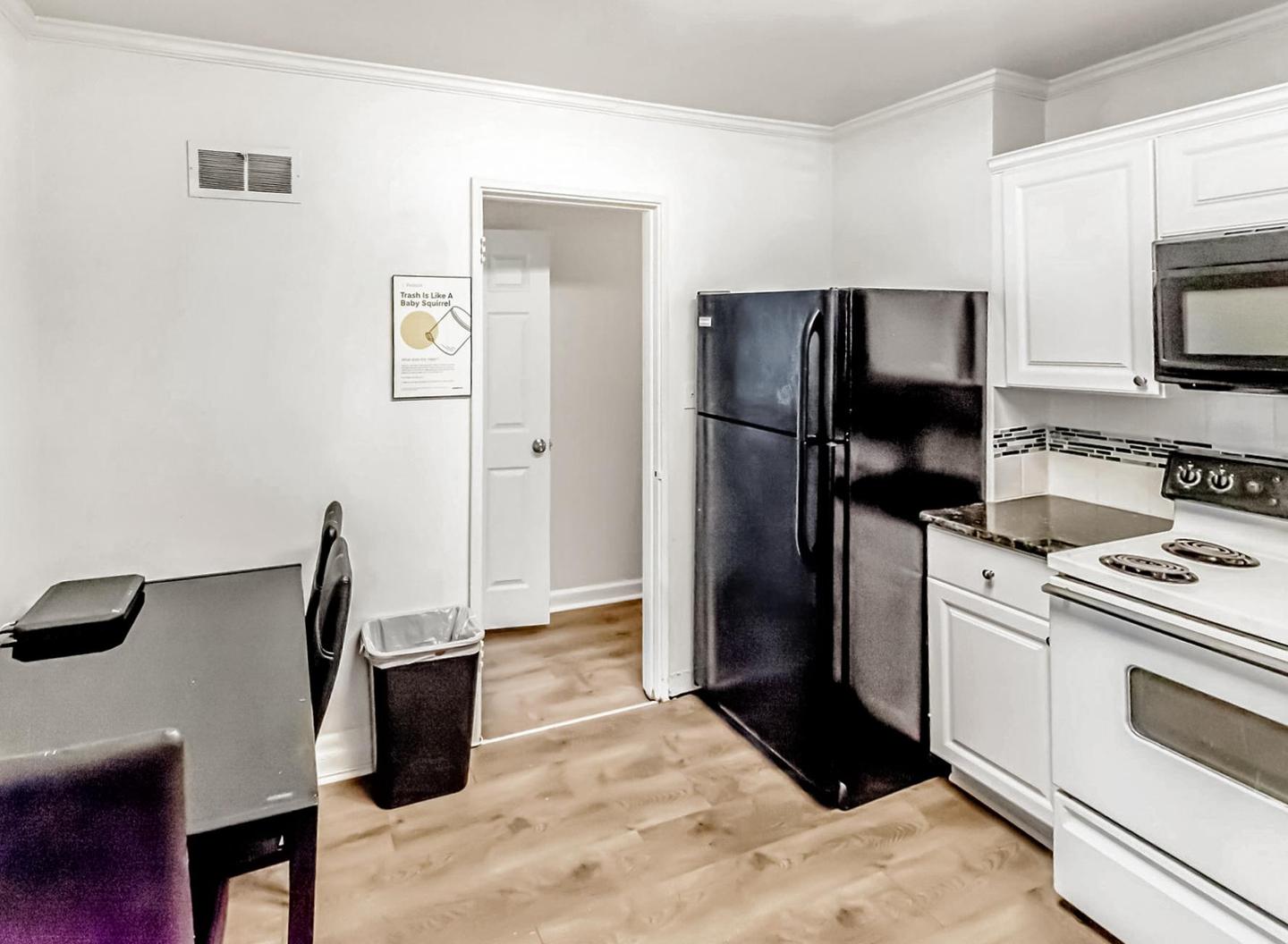 Common spaces including the kitchen