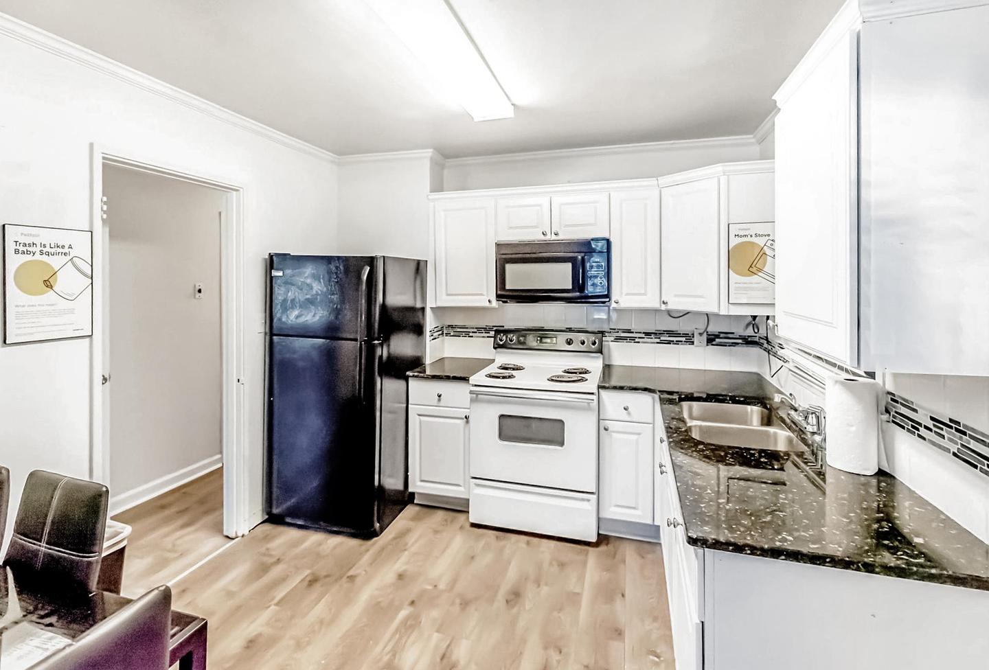 Common spaces including the kitchen