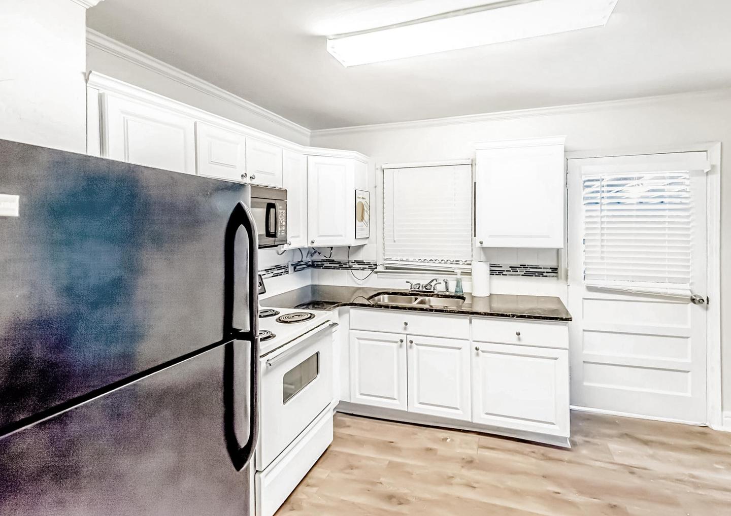 Common spaces including the kitchen