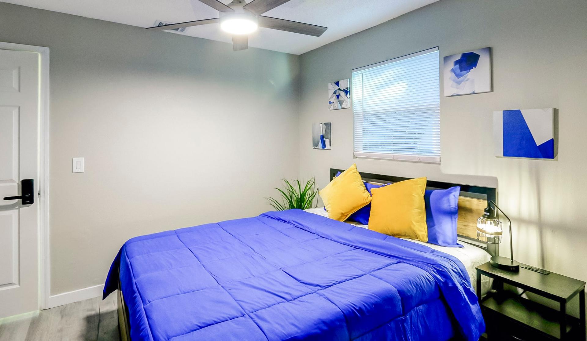 bedroom, detected:bed, ceiling fan