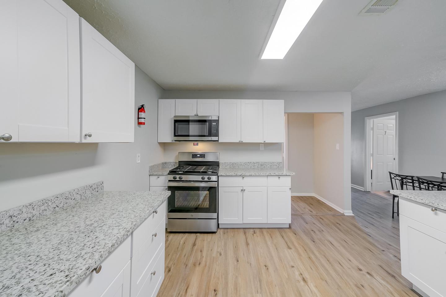 Common spaces including the kitchen