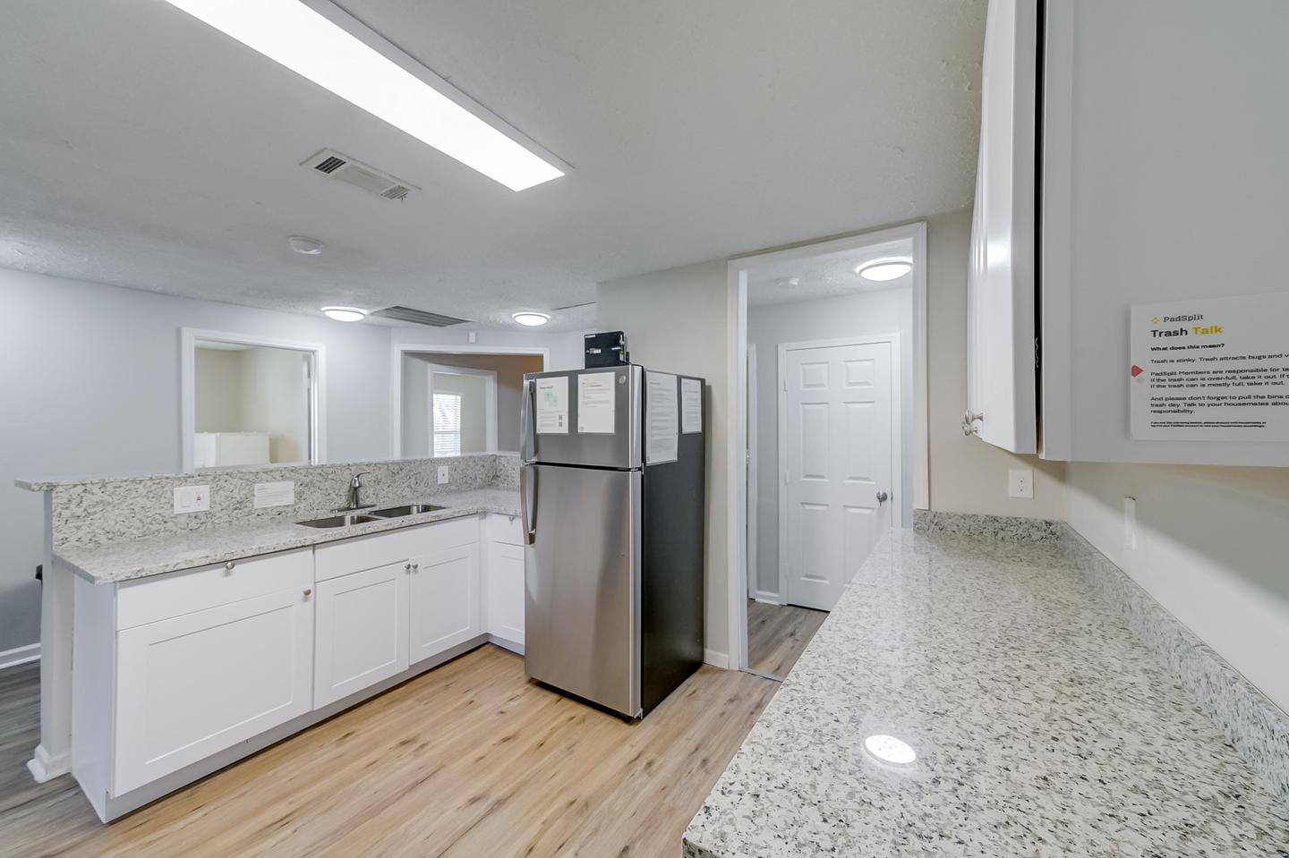 Common spaces including the kitchen