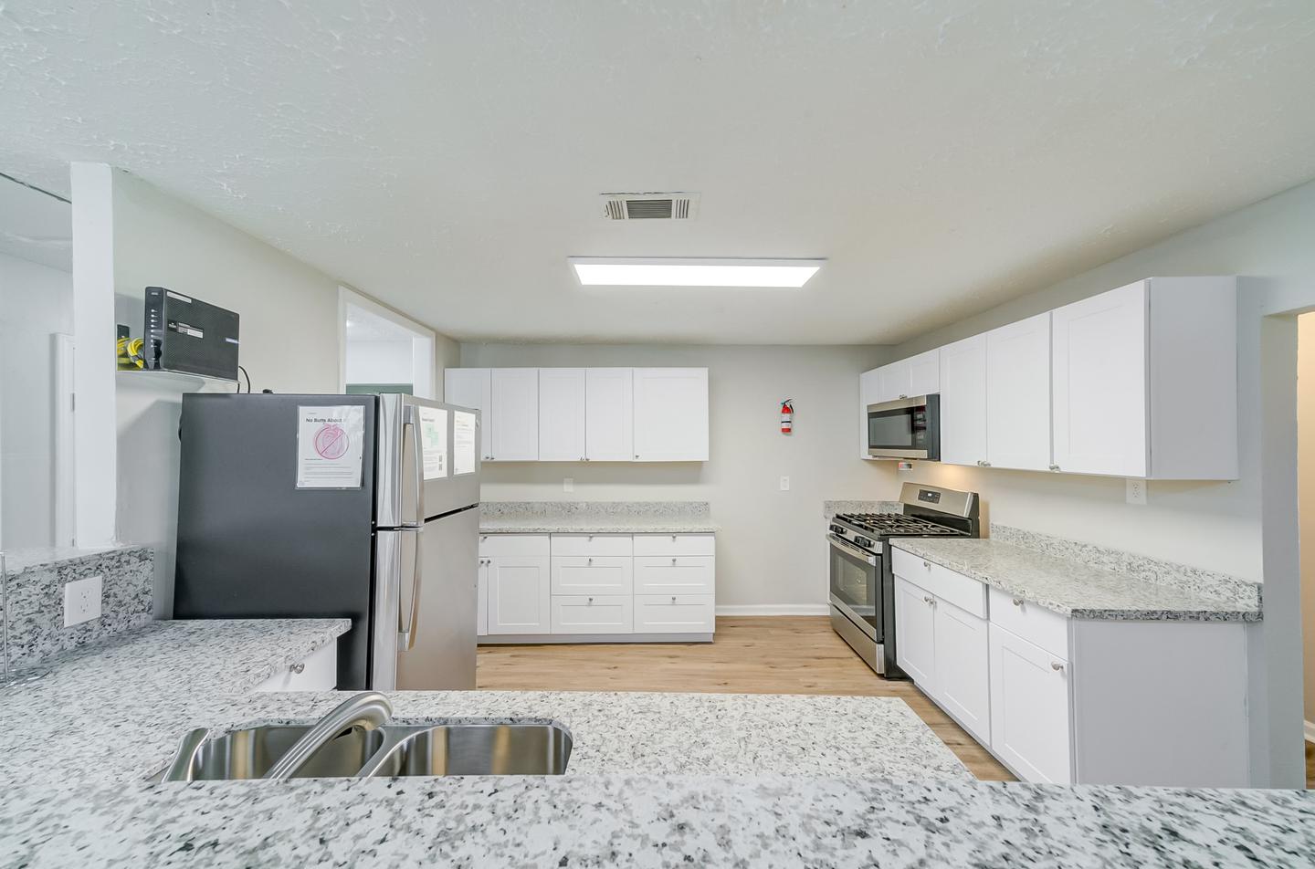 Common spaces including the kitchen