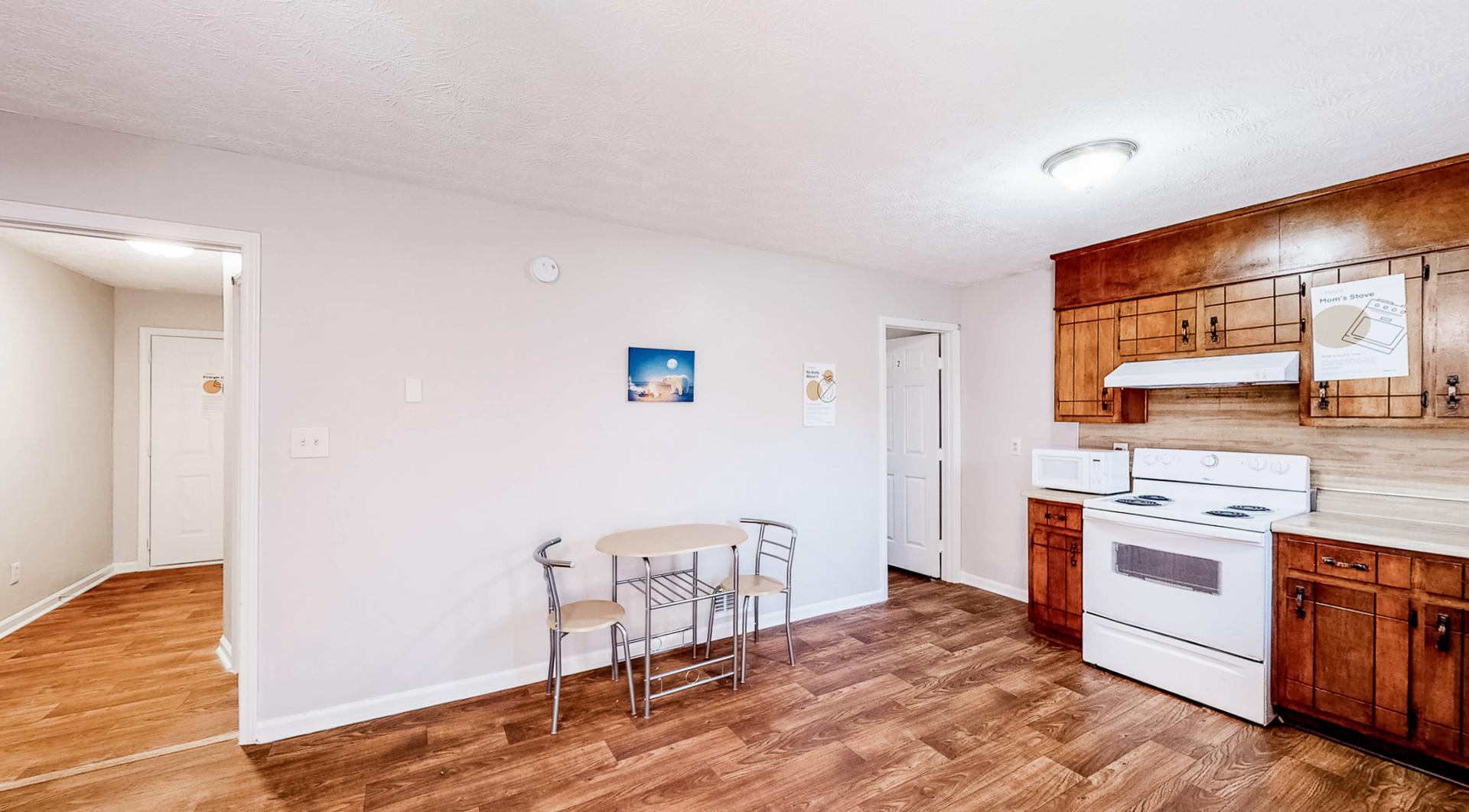 Common spaces including the kitchen