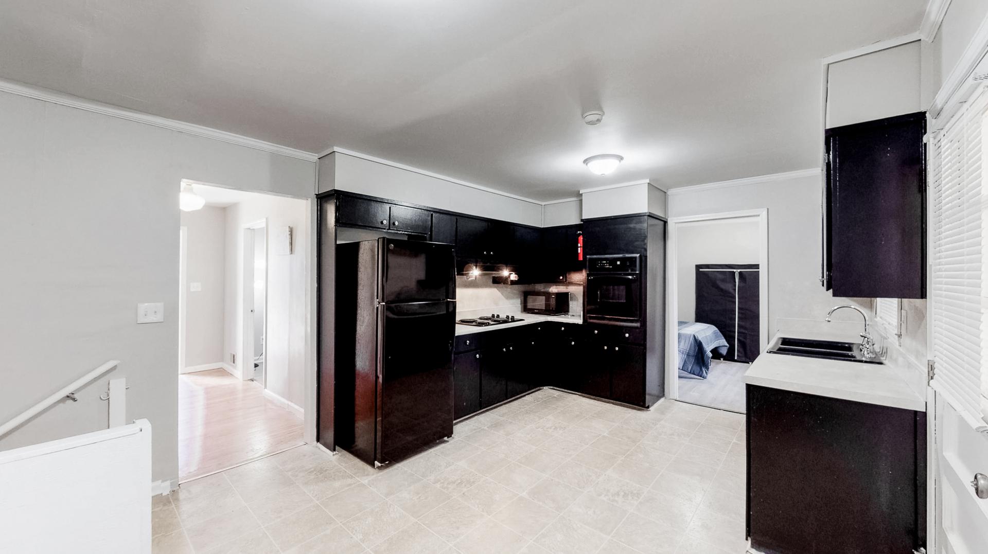 Common spaces including the kitchen