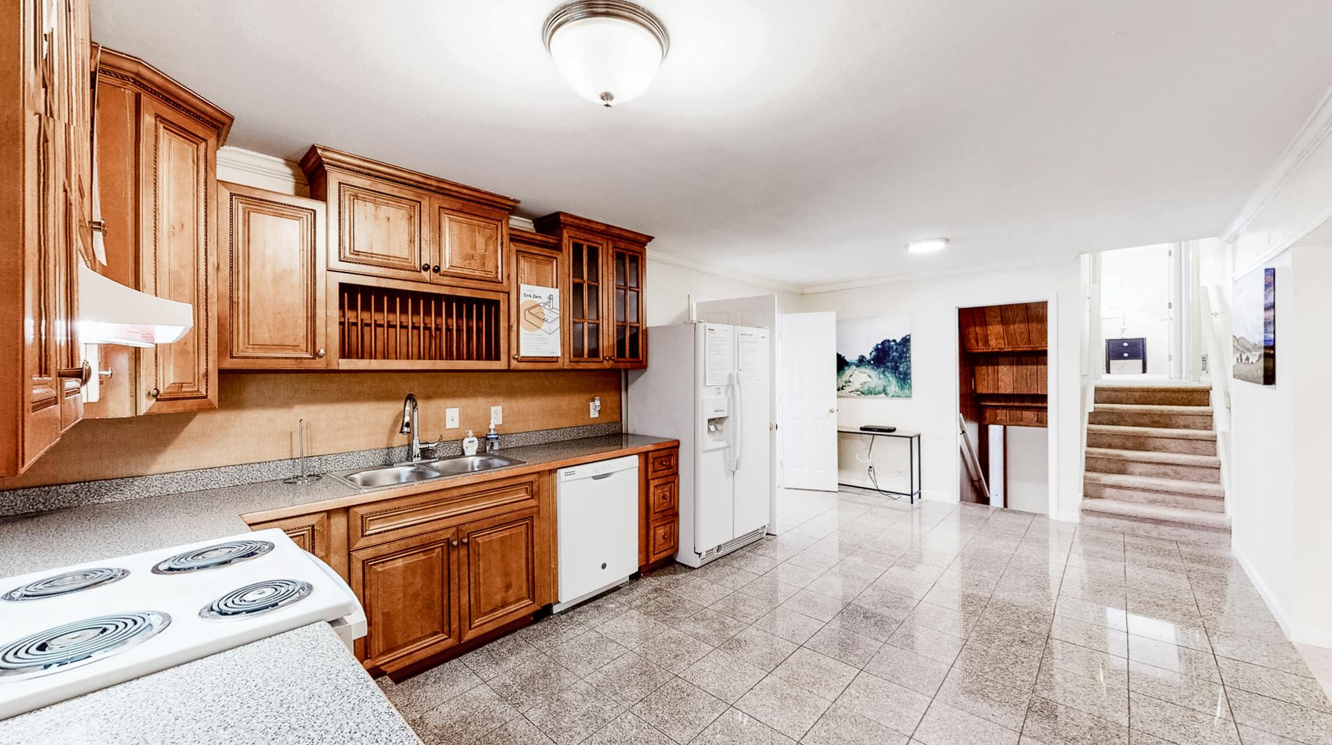 Common spaces including the kitchen