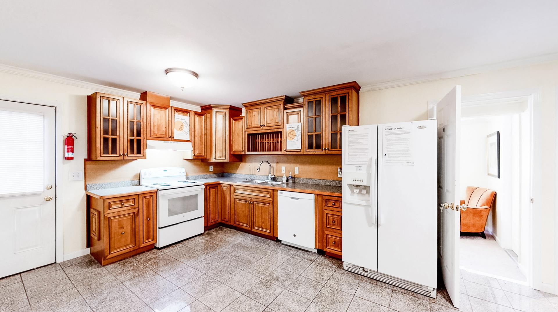 Common spaces including the kitchen