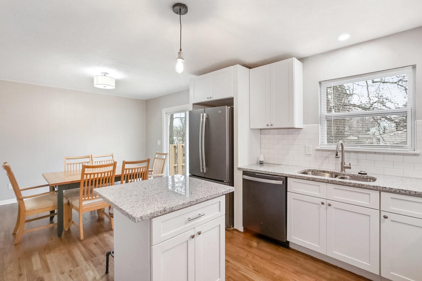 Common spaces including the kitchen