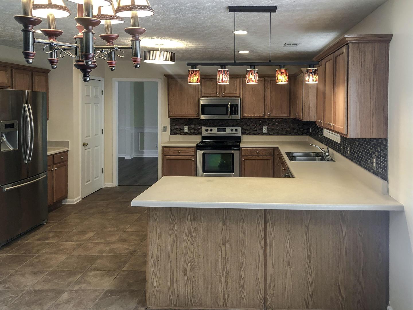 Common spaces including the kitchen