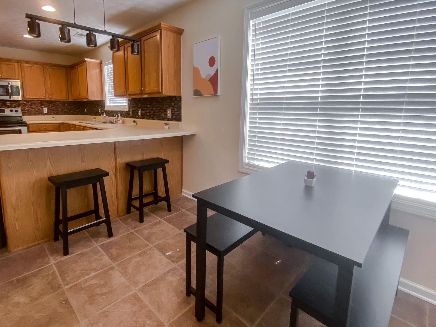 Common spaces including the kitchen