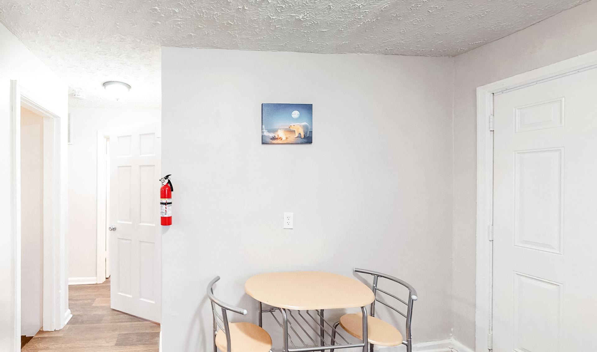 Common spaces including the kitchen