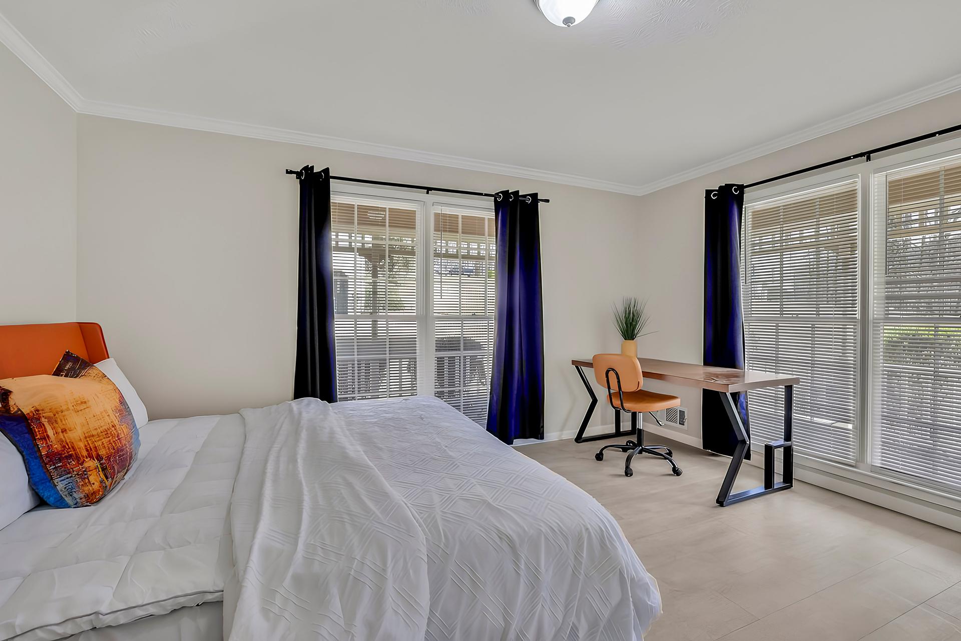 bedroom, detected:bed, window blind